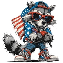 Cool Patriotic Raccoon Car Sticker – American Flag Decal, Funny Animal Vinyl for Trucks, Bumpers, Laptops, Windows, Waterproof UV-Resistant Auto Decor