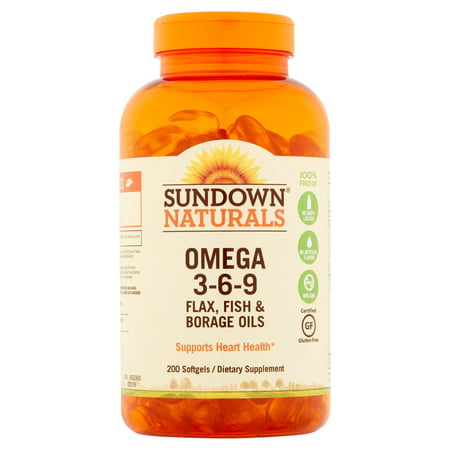 Sundown Naturals Triple Omega 3-6-9 Dietary Supplement Softgels, 200 ...