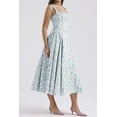 thumbnail image 2 of Women's Floral Square Neck Wide Strap Midi Dress 100% Polyester Lightweight Easy Care Imported For Everyday Wear, 2 of 4