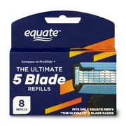 Equate Men's 5-Blade Cartridge Refills, 8 Count