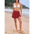 thumbnail image 3 of Falda de baño Dokotoo para mujer con control de barriga, cintura alta, talla S, roja, 3 of 4