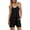 Black #002, variant on Summer Rompers for Women Spaghetti Strap Shorts Casual Sleeveless Vacation Shorts Rompers with Pockets, S