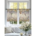 thumbnail image 4 of Spring Floral Sheer Curtains 45 Inch Length 2 Panels Set Window Treatments, Daisy Sunflowers Wisteria Hummingbird Beige Rod Pocket Semi Curtains for Living Room/Bedroom/Kitchen Décor, 104"W x 45"L, 4 of 7