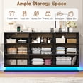 thumbnail image 6 of ANPOO 63" W High Gloss Black Dresser for Bedroom w/ LED Light & Power Outlet, Large Floating 9 Drawer Dresser w/ Handle Free, Long Modern Storage Chest of Drawer for Bedroom, 6 of 10