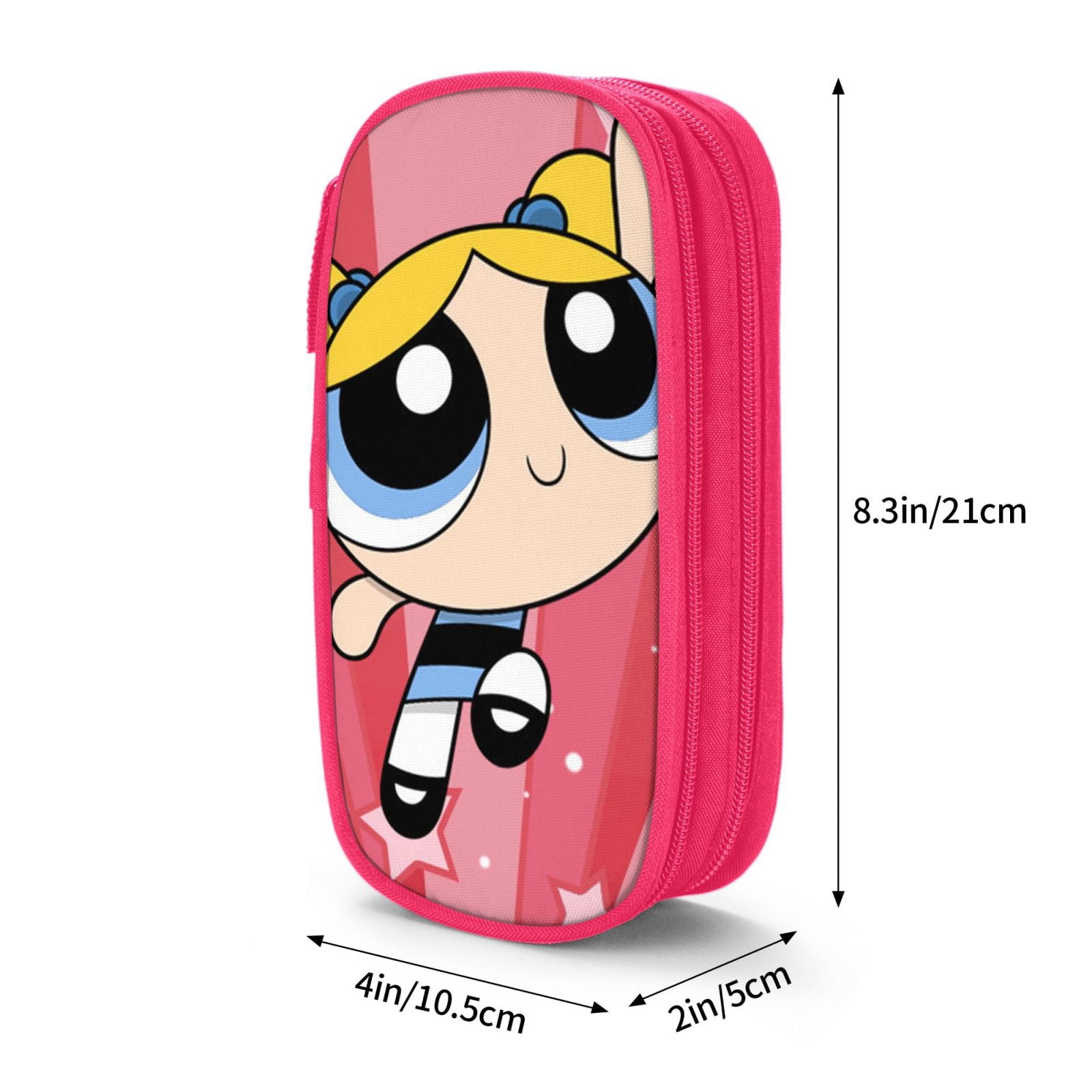 The Powerpuff Gi-rls Pencil Case Large Capacity Pencil Pouch Penbag Office Stationery Organizer Travel Makeup Bag Pink