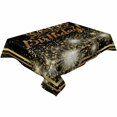 thumbnail image 2 of Happy Birthday Tablecloth Rectangle Table Cloth 60x84 , Waterproof Tablecloth Outdoor Table Cloth, Luxurious Black Golden Cake Fireworks Washable Table Cover for Kitchen Dining Party, 2 of 8