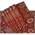 thumbnail image 3 of Christmas Red Pattern with Gold and White Snowflakes Placemats Set of 4,Snowfall Table Place Washable Mats for Kitchen Dining Home Table Decoration 12 x 18 inches, 3 of 6