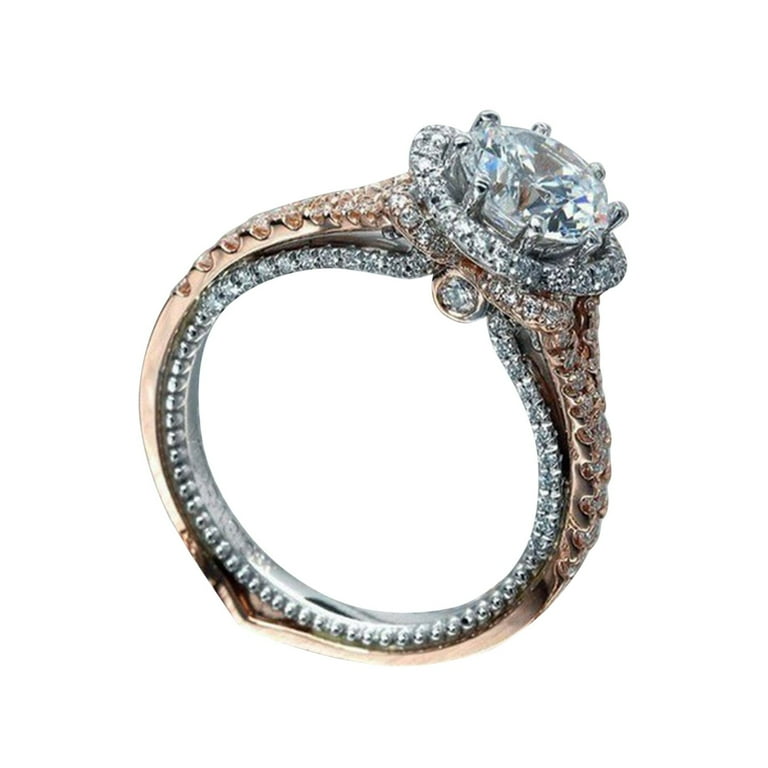 Mother's Day Sale Clearance Promise Rings Rose Gold Round Color - Main Image