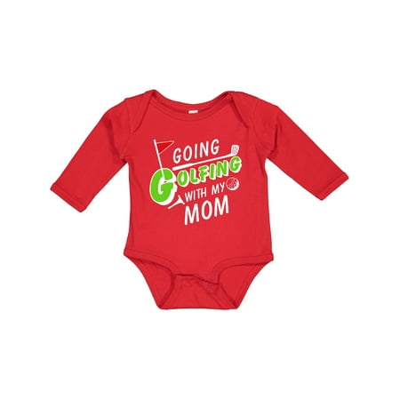 

Inktastic Going Golfing with my Mom- kids golf Boys or Girls Long Sleeve Baby Bodysuit