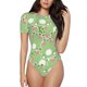 thumbnail image 1 of Balery Cute Frog2 Body de cuello redondo de manga corta para mujer Tops de manga corta Tops básicos-Large, 1 of 7