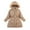 Khaki, variant on Coerni Girls' Winter Jacket Padded Hooded Parka with Detachable Hood Faux Collar Outerwear Teens Belt Pockets Zip Up Warm Coats