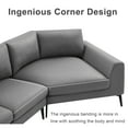 thumbnail image 4 of Hombay Modern Large Corner Shaped Sectional Sofa, Faux Leather Soft Modular Couch with Metal Legs for Living Room Office, 4 of 14