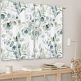 thumbnail image 3 of Sage Green Eucalyptus Kitchen Curtains Leaf Small Short Cafe Window Curtains Botanical Spring Farmhouse Rod Pocket Bathroom Window Drapes Treatment Tier Curtains 2 Panels (27.5x39 Inch), 3 of 6
