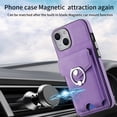 thumbnail image 4 of SaniMore for iPhone 14 (6.1" 2022) Wallet Case,Back Flip Cash Pocket 360° Rotating Metal Holder Kickstand PU Leather Shockproof TPU Card Slots Magnetic Car Mount Wear-resistant Shell, Purple, 4 of 11