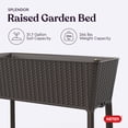 thumbnail image 6 of Keter Splendor 31.7 Gallon Raised Garden Bed with Self Watering Planter Box for Growing Vegetables, Brown, 6 of 11