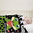 thumbnail image 2 of Just A Girl Who Loves Frogs Blanket Soft Blankets and Throws Flannel Cozy Lightweight Quilt Gift Perfect for Bed Sofa Couch-40 x30 Extra Small for Pets, 2 of 6