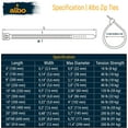 thumbnail image 3 of ALBO 10 Inch Green UV Resistant Zip Ties 100 Pack for Indoor & Outdoor Use, 3 of 5