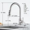 thumbnail image 5 of Wowow Single-Handle Pull Down Sprayer kitchen faucets stainless steel in Brushed Nickel, 5 of 8