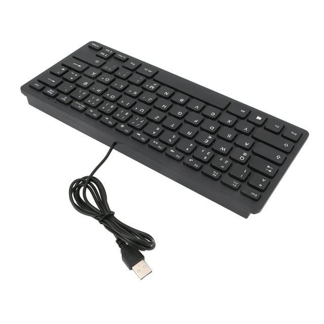 Clavier de Langue Anglaise Bilingue, Clavier Bilingue Allemand Français Espagnol 3 Options en Anglais, Clavier Compact Filaire USB 78 Touches pour Utilisateurs Anglophones Bilingues
