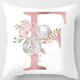 thumbnail image 3 of ZHAOCHENG Fundas de almohada decorativas con letras del alfabeto, fundas de cojín con flores y letras del alfabeto, 18 x 18 pulgadas, 3 of 4