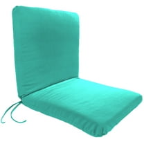 Jordan Manufacturing 37" x 19" Blue Turquoise Solid Rectangular Outdoor Chair Cushion with Ties