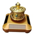 thumbnail image 4 of Rueda de oración , escritura budista giratoria, rueda de oración de energía solar Feng Shui para adorno de salpicadero de coche B, 4 of 8