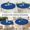 thumbnail image 7 of Blue Black Geometric Pattern Round Fitted Tablecloth with Elastic Edge,Dining Table Cover Waterproof,Outdoor Round Tablecloth for Camping,Dining,Indoor and Outdoor, 7 of 7