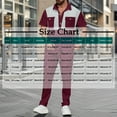 thumbnail image 3 of Stamzod Mens 2 Piece Outfits Fashion Patchwork Summer Turndown Short Sleeve Shirt and Pants Daily Casual Loose Oversized Sweatsuits for Men with Pocket Wine S, 3 of 5