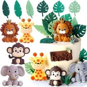 3D Cartoon Jungle Animal Leaf Cake Decoration Set - Baking Accessories Multi-style Combination