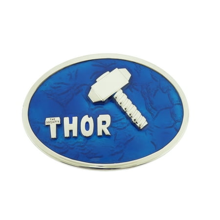 Marvel Comics Thor the Dark World Hammer Belt Buckle Blue Metal Costume Fashion