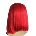 thumbnail image 3 of 14inch Red Bob Wigs 13x4 Lace Front Wigs Human Hair Wigs Short Straight Bob Wigs Pre Plucked Peruvian Virgin Hair 150% Density for Women, 3 of 5