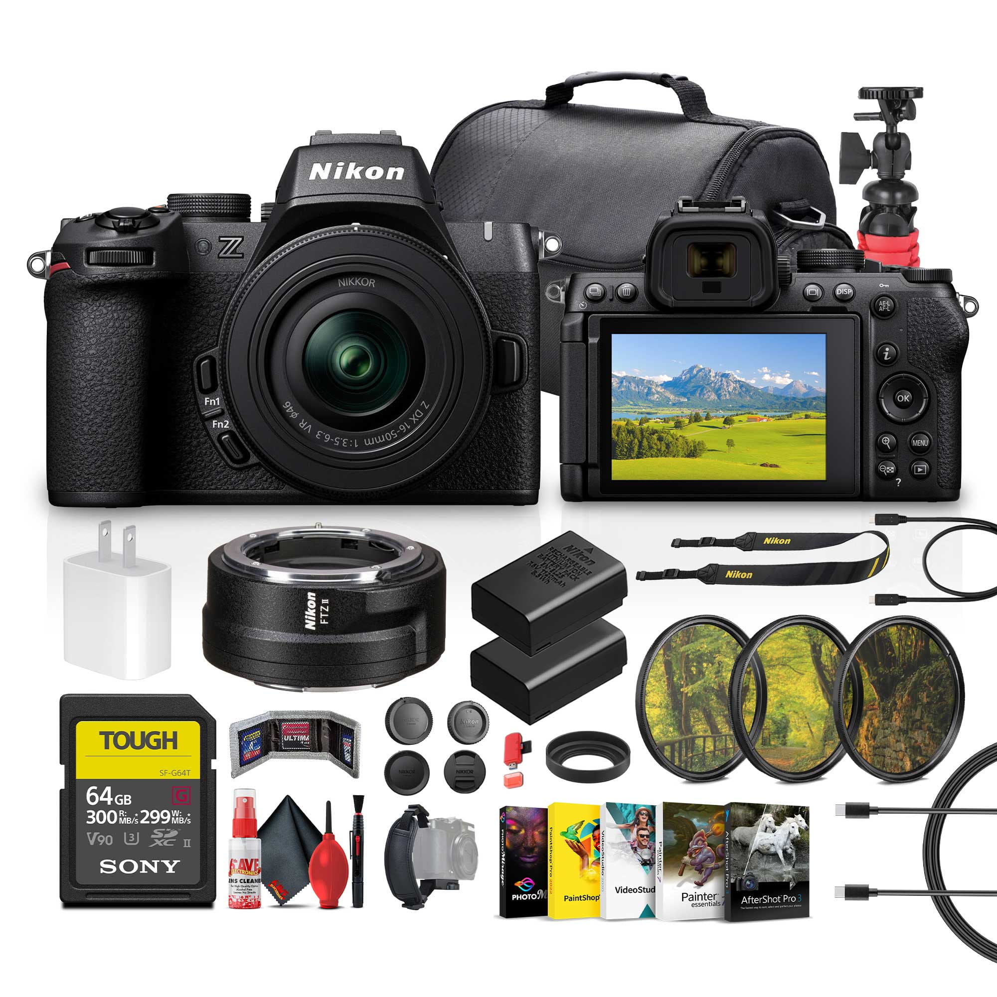 Nikon D7200 24.2MP DSLR Camera Body, Deluxe Bundle with 64GB SD