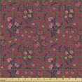 thumbnail image 2 of Ambesonne Botanical Fabric by the Yard Upholstery, Flowers Branches Spring, 3 Yards, Raspberry Eggplant, 2 of 5