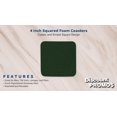 thumbnail image 2 of 10 Squared Foam Coasters Pack, 4 inch - PU Foam, Foldable - Dark Green, 2 of 5