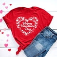 thumbnail image 2 of mihongmao Valentine Tops for Women Short Sleeve Women Short-sleeved Crew-neck Pullover Casual Valentine's Day Red XL, 2 of 5
