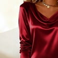thumbnail image 5 of Delconic Stylish, Elegant, And Sophisticated Mid-length Long-sleeved Neck Dress For Women Wine M, 5 of 8