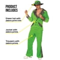 thumbnail image 2 of Morph Mens Green 70's Fancy Dress Costume Hat 1970s Velvet Suit Guys Party Halloween Green XL, 2 of 4