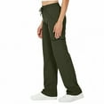 thumbnail image 4 of JJHGVB Cargo Pants Women High Waisted Pants Women Cargo Pants Lightweight Hiking Pants With Pocket Outdoor Drawstring Wide Leg Baggy Parachute Pant Wide Leg Pants Woman Baggy Pants Green 2XL, 4 of 9