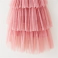 thumbnail image 6 of Tao Tao Toddler Girls Triple Layer Cake Dress Summer Tulle Tutu Dresses Children Flower Cake Skirt Sleeveless Suspender Mesh Casual Dress Watermelon Red 6 Months, 6 of 7