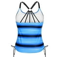thumbnail image 6 of Ashirexll Swim Tops Women Top Only, Tankini Tops for Women, Summer Women's Sling Round Neck Tankini Tops Casual Tanks Swimsuit with Pad for Seaside and Beach, 6 of 6