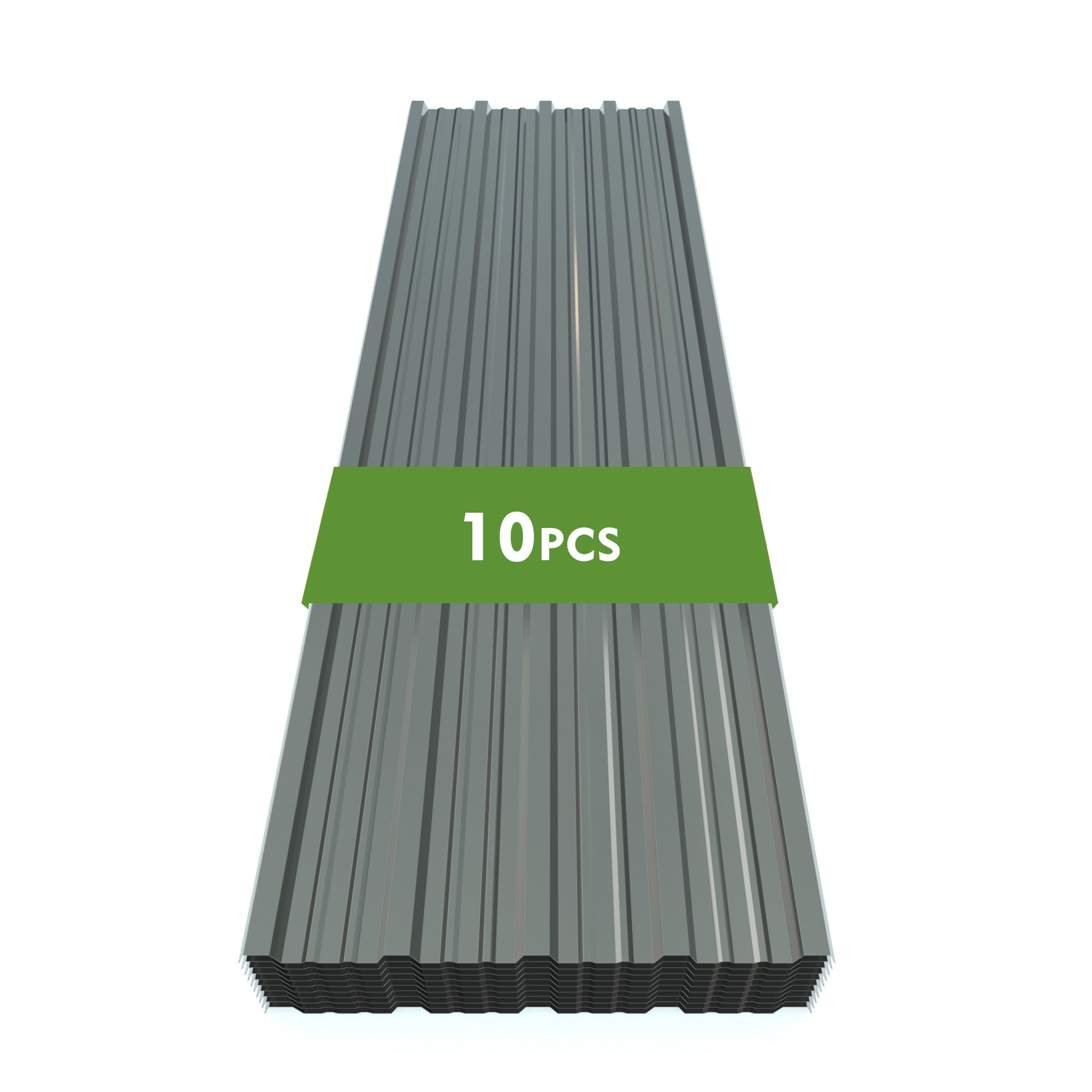 10 Pcs Metal Roofing Panels 61.02" x 18.9" Corrugated Galvanized Steel Roof Panels, Metal Siding Panels Gazebo Top Cover for Pergola, Patio, Garden and Mobile Home, Gray Color