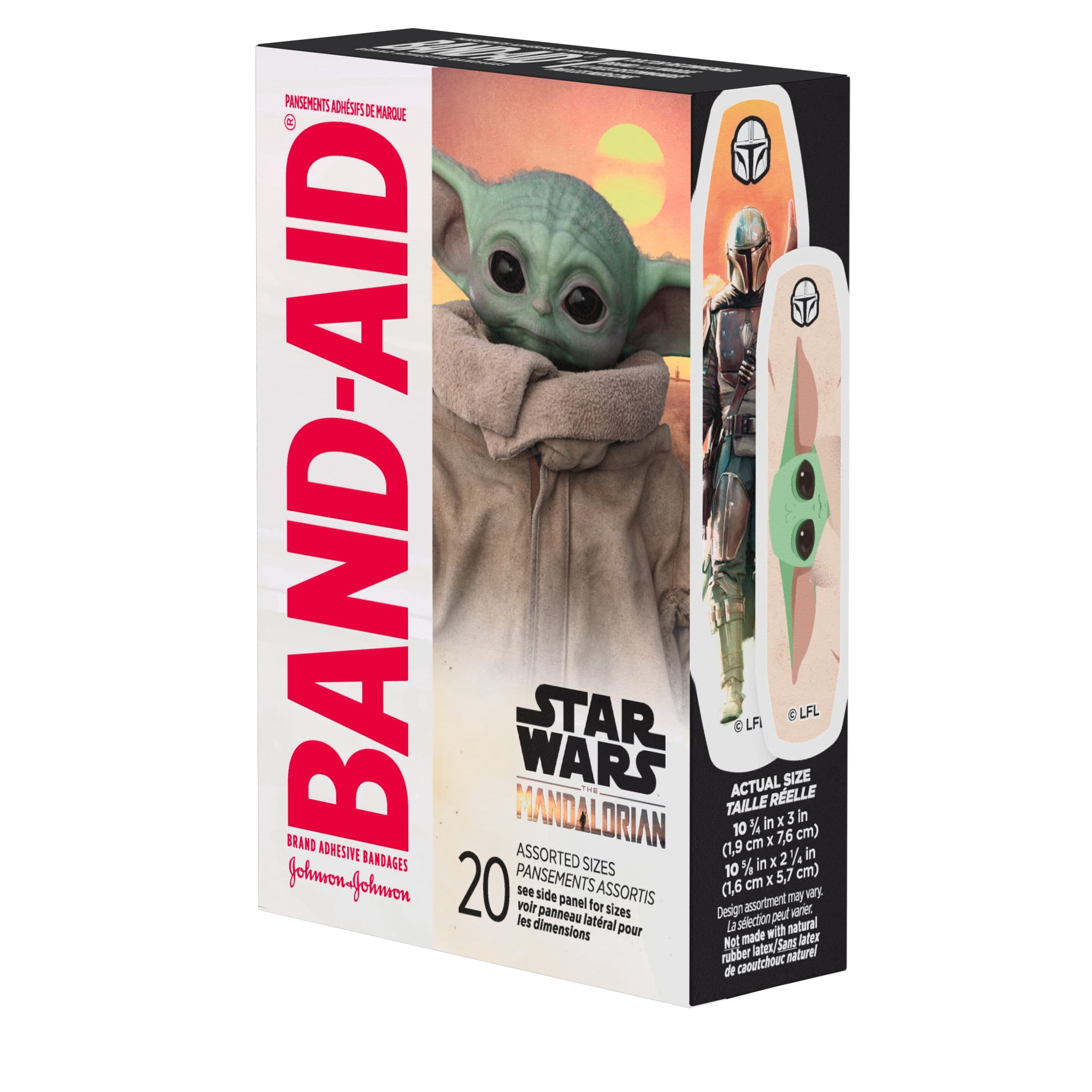 (2 pack) Band-Aid Brand Bandages for Kids, Star Wars The Mandalorian, 20 Count