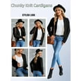 thumbnail image 3 of SHEWIN Women's Sweaters Fashion Casual Open Front Long Sleeve Chunky Knit Cardigans Outerwear Coats, 3 of 11