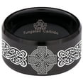 thumbnail image 5 of Celtic Cross Knot Shield Tungsten Carbide Ring, 5 of 9
