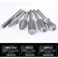 thumbnail image 5 of Double Cut Tungsten Rotary Tungsten Shank Filing/Engraving/Grinding Bits for Rotary Tools 6mm 6 Pieces, 5 of 5