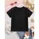 thumbnail image 3 of Camiseta de manga corta de verano para niña de MILKYSHIP: "Promoted to Big Sister 2025", estampado de letras brillantes, top de punto informal rosa, 100 % algodón, cuello redondo, Re, 3 of 7