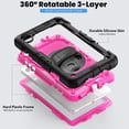 thumbnail image 2 of Case for Lenovo Tab M8 (HD/FHD/Smart) 2019/2021 3rd/2nd Gen with Screen Protector, 360 Degree Rotating Kickstand Hand Strap Heavy Duty Shockproof Cover with Shoulder Strap, Rose PC, 2 of 7