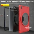 thumbnail image 2 of Dteck Case for Samsung Galaxy Tab A7 10.4" SM-T500 T505 (2020 Released),Shockproof Three-Layer Heavy Duty Protector Rubber Hard Back Kickstand Hand Strap Cover 10.4-inch,Red, 2 of 8
