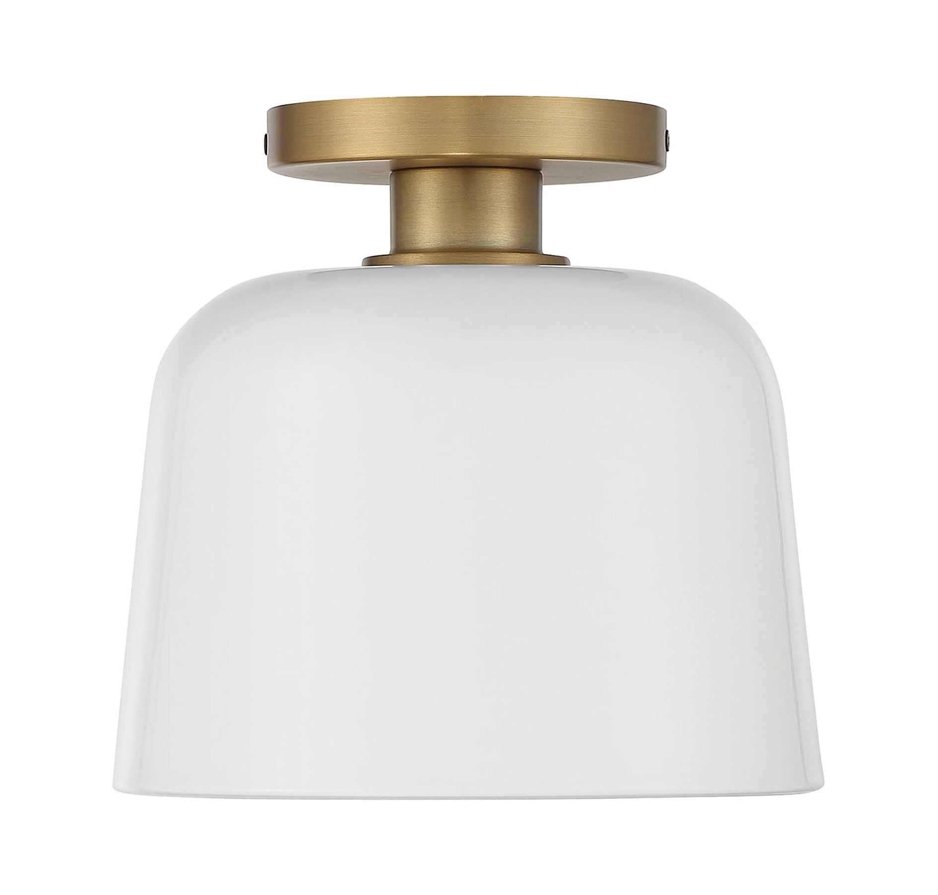 Trade Winds Nora 1-Light Ceiling Light in White with Natural Brass