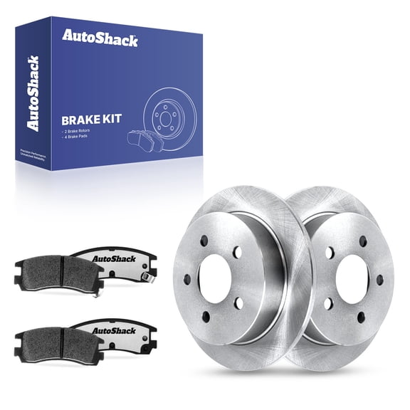 AutoShack Rear Solid Brake Rotors Ceramic Pads 6-PC Brake Kit Replacement for 1997-2004 Buick Regal 1999-2005 Pontiac Grand Am 1997-2003 Pontiac Grand Prix 2000-2005 Chevy Impala 10.94" (278 mm)